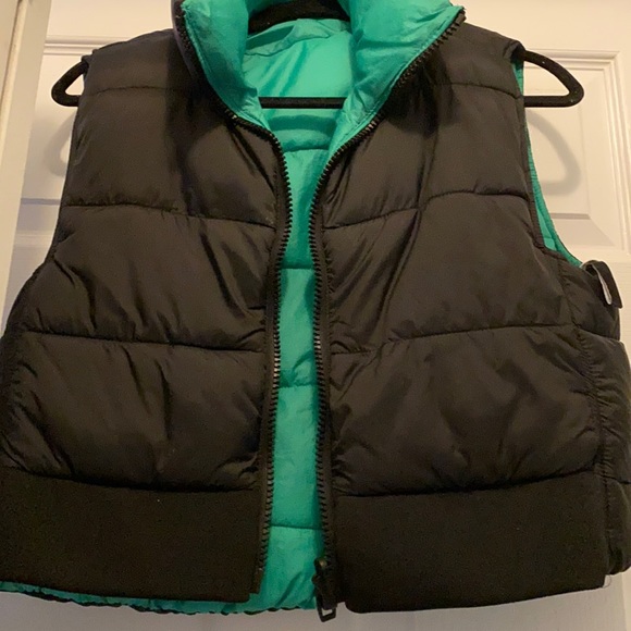 Zara Reversible Puffer Vest Blackgreen 